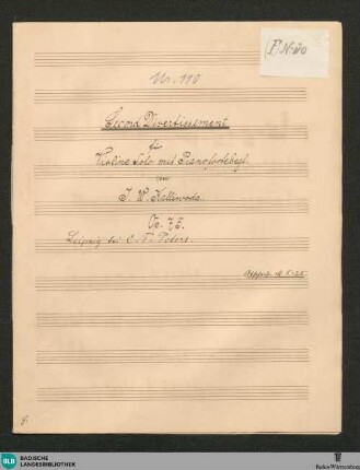 Variations - JWK Mus.Ms. 110 : vl, pf; A; StrK 75