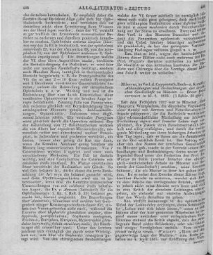 Ärztliche Gesellschaft : Abhandlungen und Beobachtungen der Ärztlichen Gesellschaft zu Münster. Münster: Coppenrath 1829