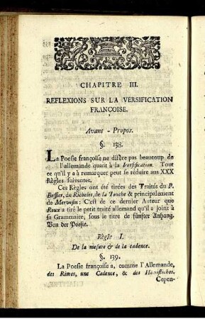 Chapitre III. Reflexions Sur La Versification Françoise.