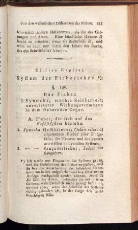 Eilftes Kapitel. System der Fieberlehre.