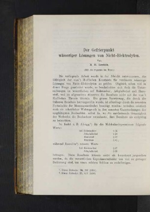 Der Gefrierpunkt wässeriger Lösungen von Nicht-Elektrolyten.