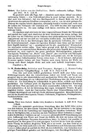 180-181, Lasson. Über den Zufall. 1918