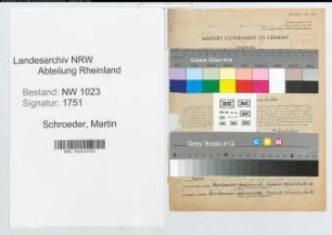 Entnazifizierung Martin Schroeder , geb. 12.06.1900 (Lehrer)