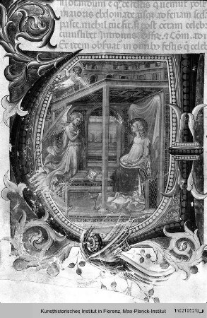 Graduale und Commune Sanctorum : Historisierte Initiale V: Verkündigung