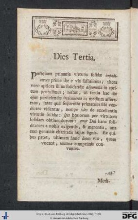 Dies Tertia.