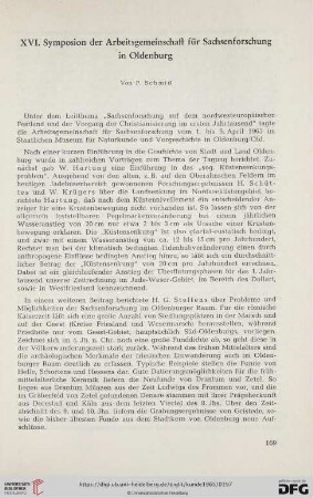 XVI. Symposion der Arbeitsgemeinschaft für Sachsewnforschung in Oldenburg