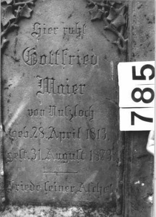 Grabstein 785 (Detailaufnahme 2)