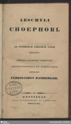 Aeschyli Choephori