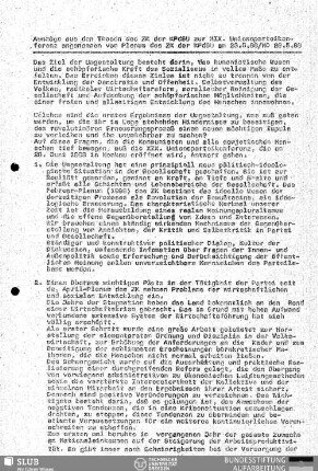 Auszüge aus den Thesen des ZK der KPdSU zur XIX. Unionsparteikonferenz angenommen vom Plenum des ZK der KPdSU am 23.5.88
