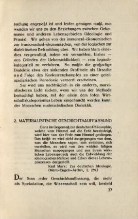 2. Materialistische Geschichtsauffassung