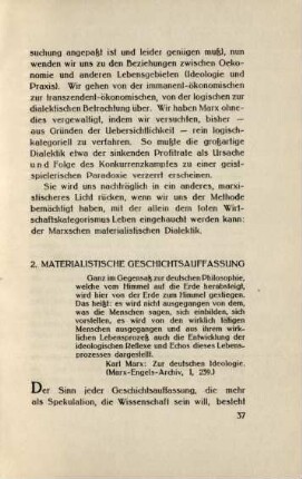 2. Materialistische Geschichtsauffassung