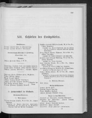 XII. Behörden des Landgebietes.