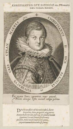 Bildnis des Christianvs II. Dvx Saxoniae