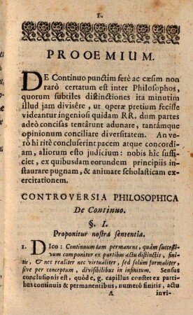 Controversia Philosophica De Continuo