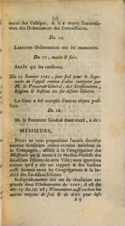 Suite Du Journal Des Arrêts Et Arrêtés Du Parlement De Toulouse : Concernant l' affaire des soi-disans Jésuites, depuis le 5 Juin 1762