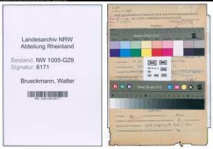 Entnazifizierung Walter Brueckmann , geb. 20.07.1913 (Bahnassistent)