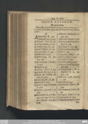 Index Autorum.