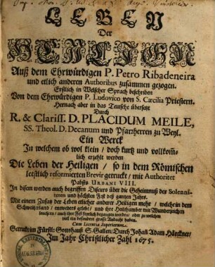 Leben der Heiligen