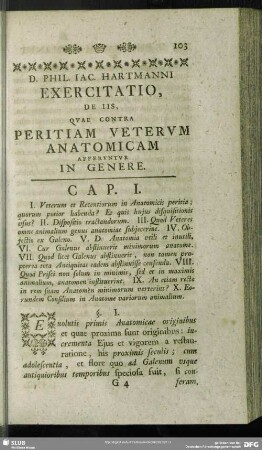 Exercitatio, De Iis, Quae Contra Peritiam Veterum Anatomicam Afferuntur In Genere