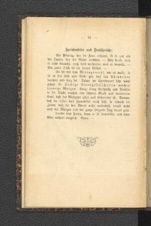 Sprichwörter und Denksprüche.