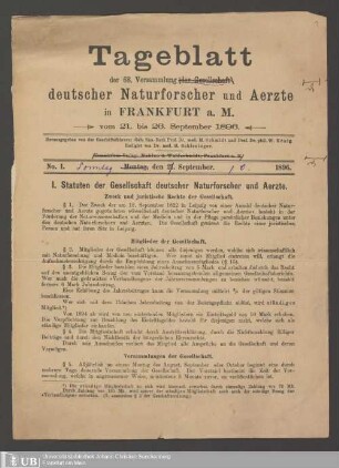 68. Versammlung Deutscher Naturforschender und Ärzte