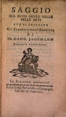 Saggio sul buon Gusto m. belle Arti