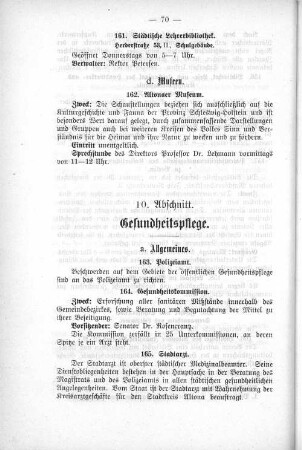 10. Abschnitt. Gesundheitspflege.