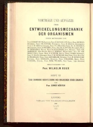 Über chemische Beeinflussung der Organismen durch einander : Vortrag gehalten am 9. Dezember 1908 in der Naturforschenden Gesellschaft zu Halle A. S.