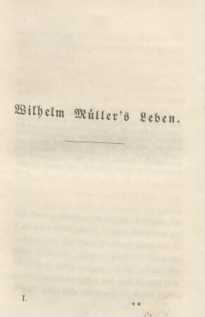 Wilhelm Müller's Leben