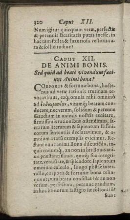 Caput XII. De Animi Bonis.