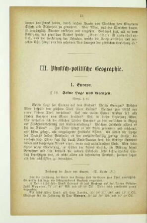 III. Physisch-politische Geographie