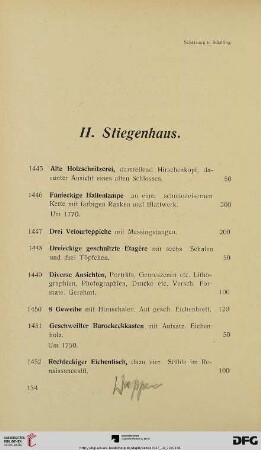 [II. Stiegenhaus, Korridor. II. Stock] (Nr. 1445-1458a)
