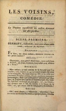 Les voisins : comédie par un acte, en prose