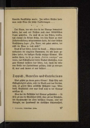 Teppich-, Reprisen- und Entréeclown