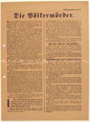 Antisemitisches Flugblatt der Deutschen Erneuerungs-Gemeinde