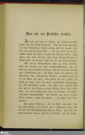 Was mir der Professor erzählte