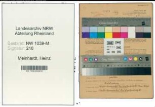 Entnazifizierung Heinz Meinhardt , geb. 04.10.1919 (Arbeiter)