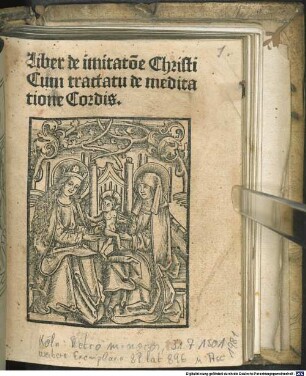 Liber de imita[i]o[n]e Christi : Cum tractatu de meditatione Cordis