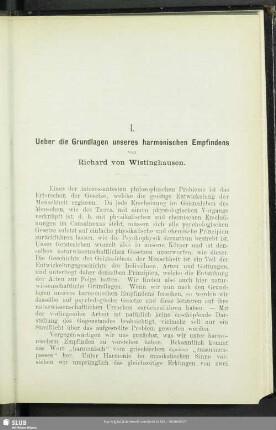 Ueber die Grundlagen unseres harmonischen Empfindens