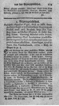 3. Arzneygelahrheit.