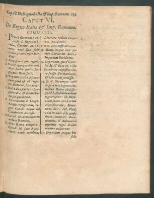 Caput VI. De Regno Italiae & Imp. Romano.