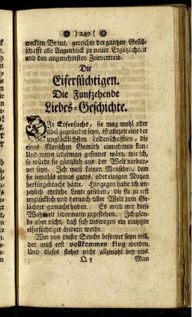 Die Funfzehende Liebes-Geschichte. Die Eifersüchtigen.