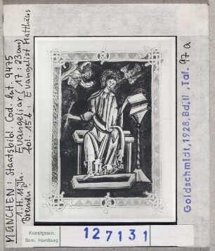 München, Bayerische Staatsbibliothek: Cod. Lat. 9475 (Evangeliar), fol. 15bEvangelist Matthäus