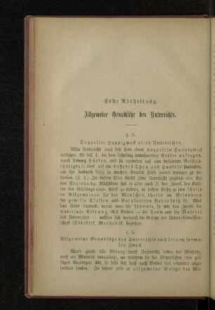 Erste Abtheilung. Allgemeine Grundsätze des Unterrichts.