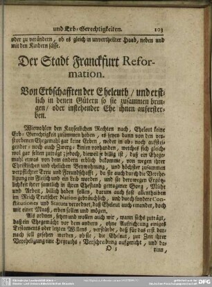 Der Stadt Franckfurt Reformation