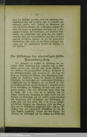 Die Stiftstage des ehemaligen Stifts Naumburg-Zeitz