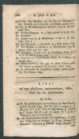 Libri ad rem physicam, oeconomicam, historiam nat. etc. pertinentes