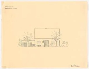 Kleines Wohnhaus: Nord-Westansicht 1:100