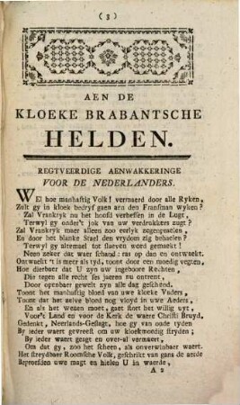 Verzaemelinge van lof - gezangen voor de vroome en noyt-volprese helden die brabandsche patriotten : het Nederland verlossende van het jok der dwingelandye onder Josephus II. [2]