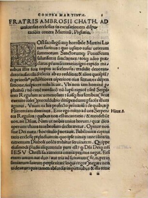 Excusatio disputationis contra Martinum ad universas ecclesias